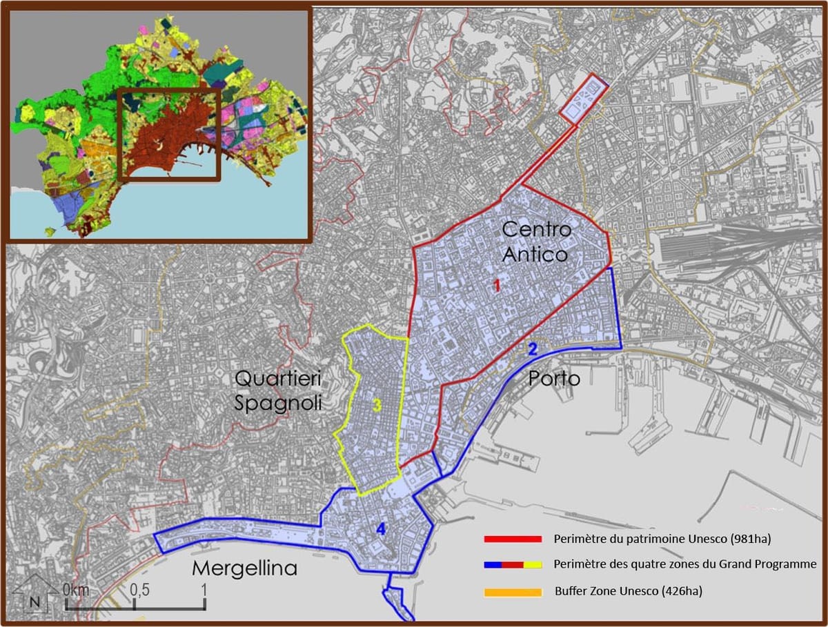 แผนที่เนเปิ้ลของศูนย์กลางแห่งประวัติศาสตร์