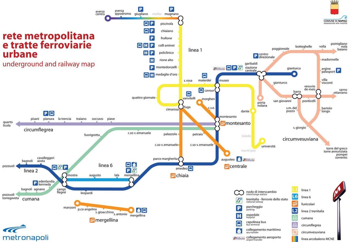 แผนที่เนเปิ้ล funicular