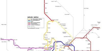 แผนที่เนเปิ้ลของอิตาลีรถไฟใต้ดิน